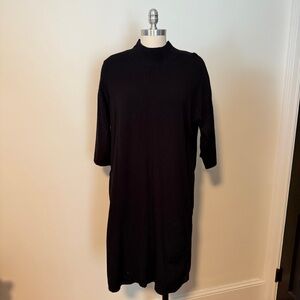 Two Sisters Black Mock Neck Sweater Dress